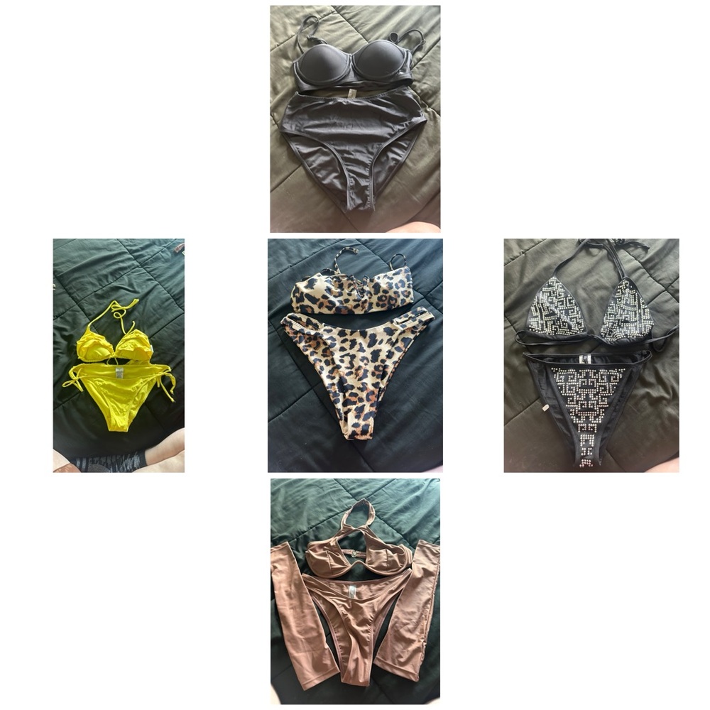 🌟Super Cute🌟Bundle of 5 bikini suits worn once or not at all, size S